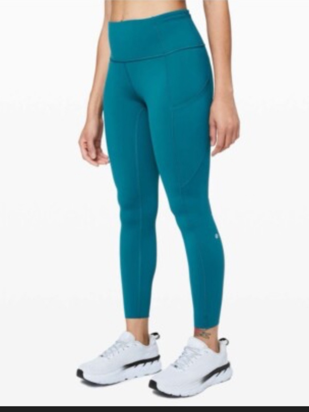Lululemon Fast & Free 25” Leggings Teal Lagoon Nulux High Rise Run Sz 4